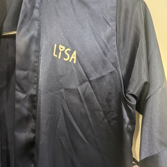 Navy blue bridesmaid robe - Picture 2 of 2